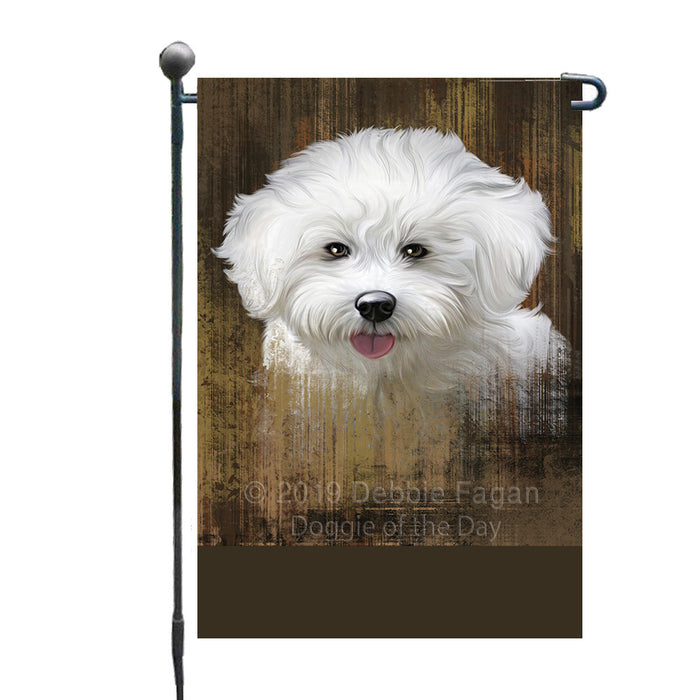 Personalized Rustic Bichon Frise Dog Custom Garden Flag GFLG63432