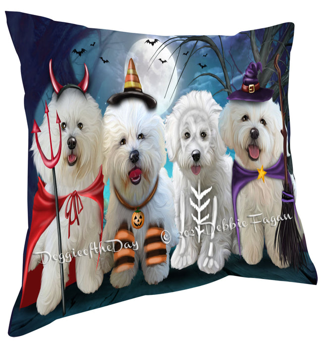 Happy Halloween Trick or Treat Bichon Frise Dogs Pillow with Top Quality High-Resolution Images - Ultra Soft Pet Pillows for Sleeping - Reversible & Comfort - Ideal Gift for Dog Lover - Cushion for Sofa Couch Bed - 100% Polyester, PILA88471