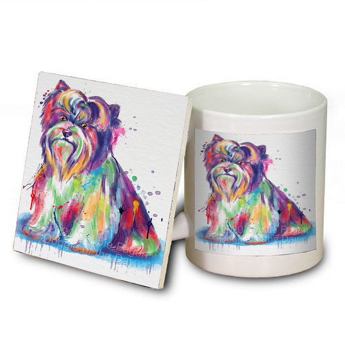 Watercolor Biewer Terrier Dog Coasters Set of 4 CSTA57651