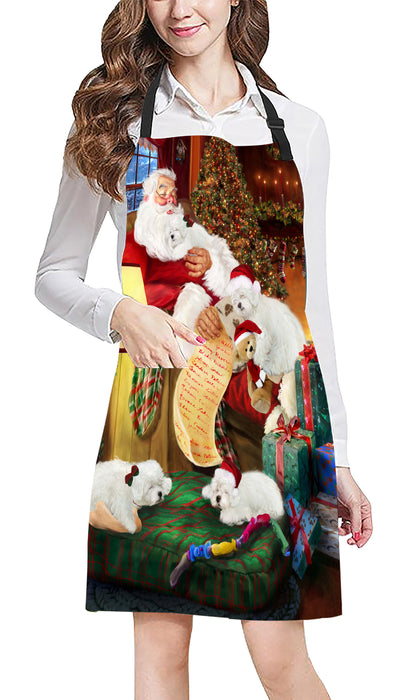 Santa Sleeping with Bolognese Dogs Apron