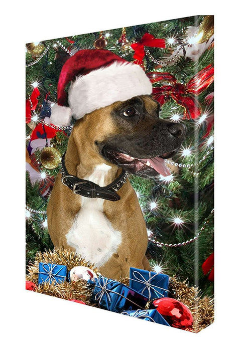Boxer Dog Christmas Canvas 18 x 24