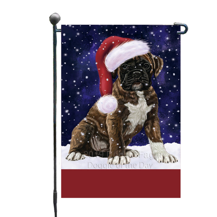 Personalized Let It Snow Happy Holidays Boxer Dog Custom Garden Flags GFLG-DOTD-A62282