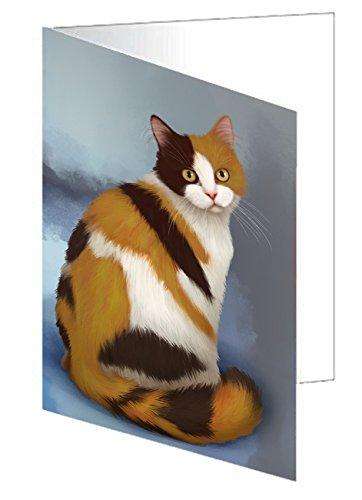 British Shorthaired Calico Cat Handmade Artwork Assorted Pets Greeting Cards and Note Cards with Envelopes for All Occasions and Holiday Seasons