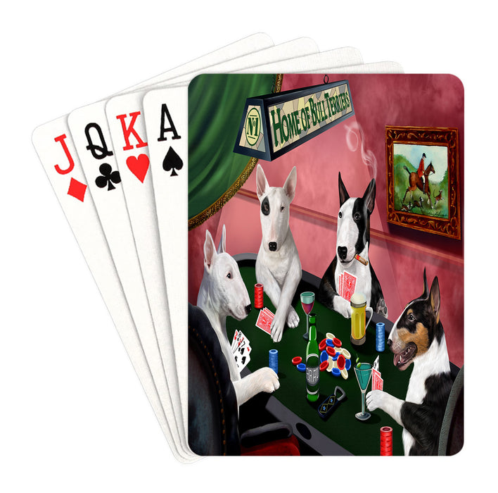 Home of Bull Terrier Dogs Playing Poker Playing Card Decks