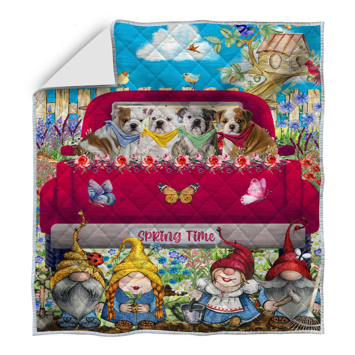 Bulldog Quilt: Explore a Variety of Custom Designs, Personalized, Bedding Coverlet Quilted, Gift for Dog and Pet Lovers