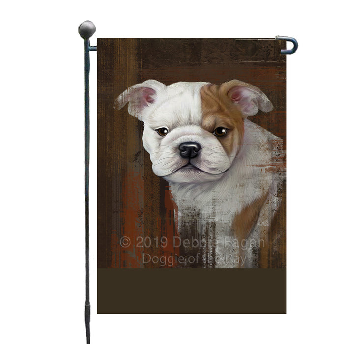 Personalized Rustic Bulldog Custom Garden Flag GFLG63464