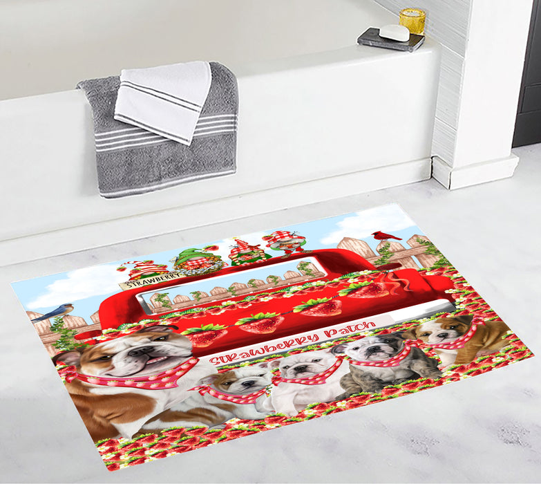 Bulldog Anti-Slip Bath Mat, Explore a Variety of Designs, Soft and Absorbent Bathroom Rug Mats, Personalized, Custom, Dog and Pet Lovers Gift
