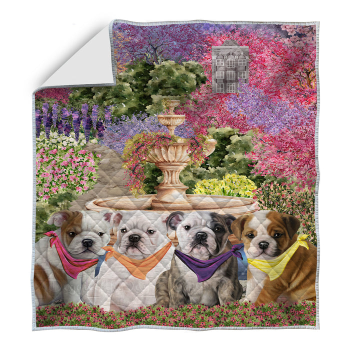 Bulldog Quilt, Explore a Variety of Bedding Designs, Bedspread Quilted Coverlet, Custom, Personalized, Pet Gift for Dog Lovers