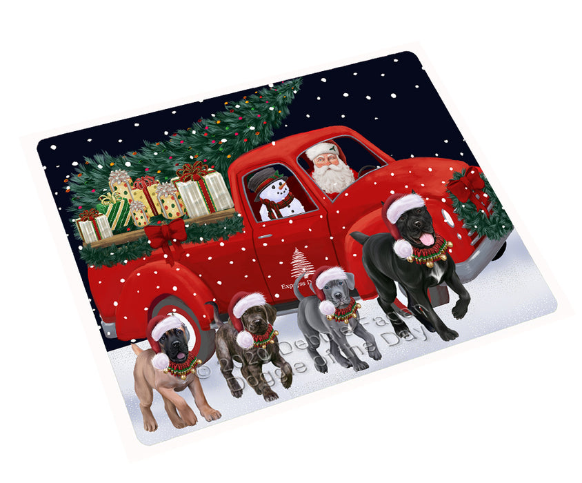 Christmas Express Delivery Red Truck Running Cane Corso Dogs Cutting Board - Easy Grip Non-Slip Dishwasher Safe Chopping Board Vegetables C77761