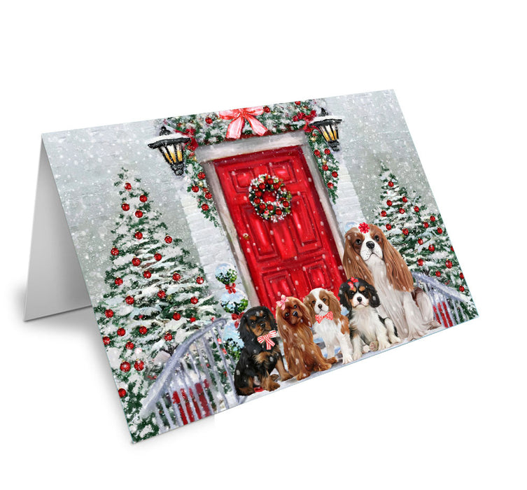 Christmas Holiday Welcome Cavalier King Charles Spaniel Dog Handmade Artwork Assorted Pets Greeting Cards and Note Cards with Envelopes for All Occasions and Holiday Seasons