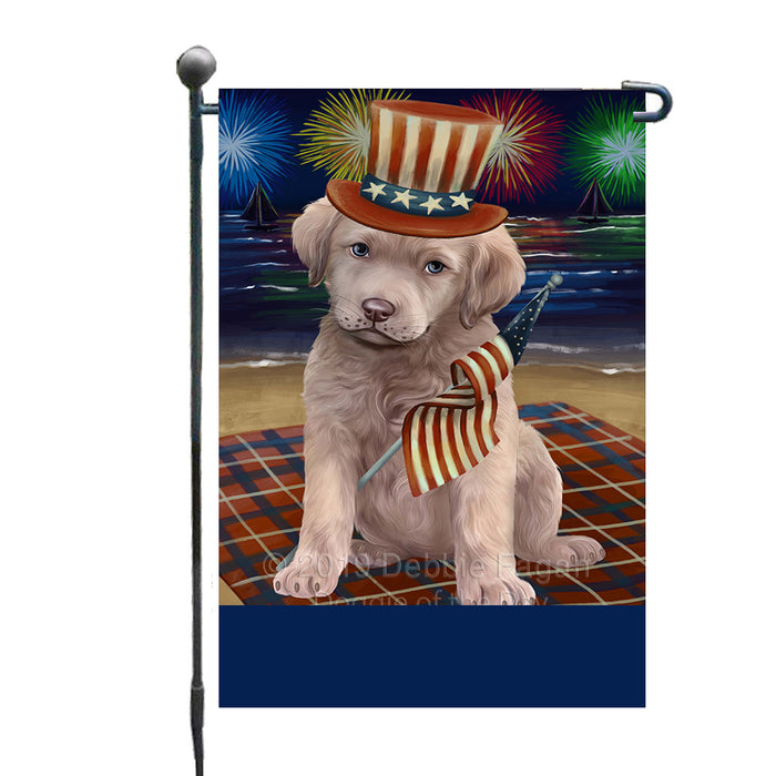 Personalized 4th of July Firework Chesapeake Bay Retriever Dog Custom Garden Flags GFLG-DOTD-A57859