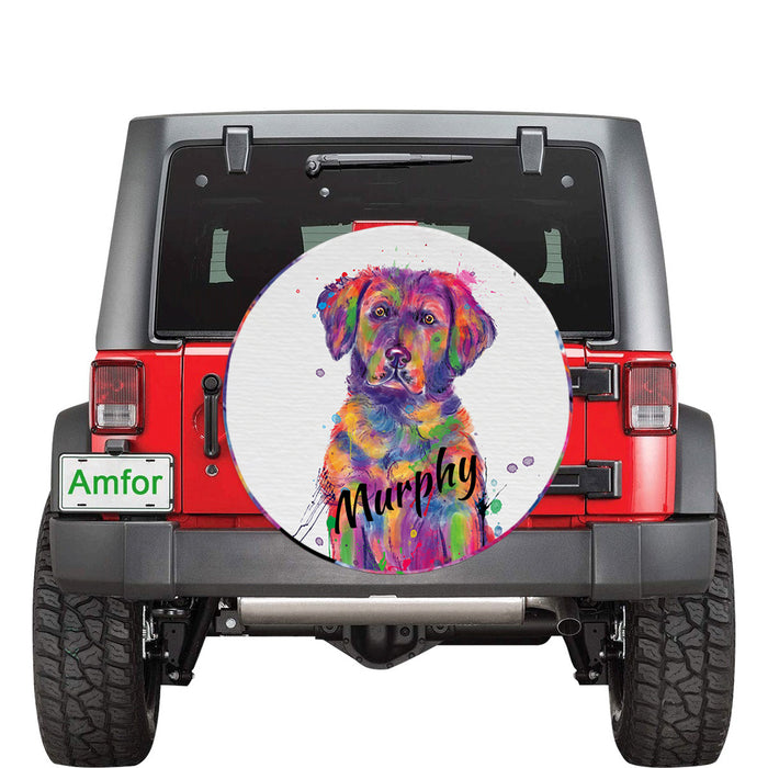 Custom Pet Name Personalized Watercolor Chesapeake Bay Retriever Dog Car Tire Cover