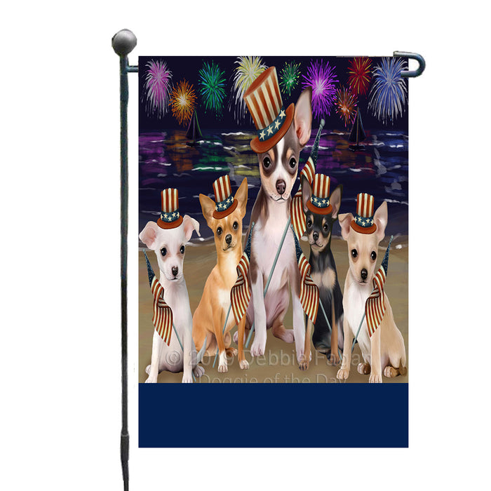 Personalized 4th of July Firework Chihuahua Dogs Custom Garden Flags GFLG-DOTD-A57863