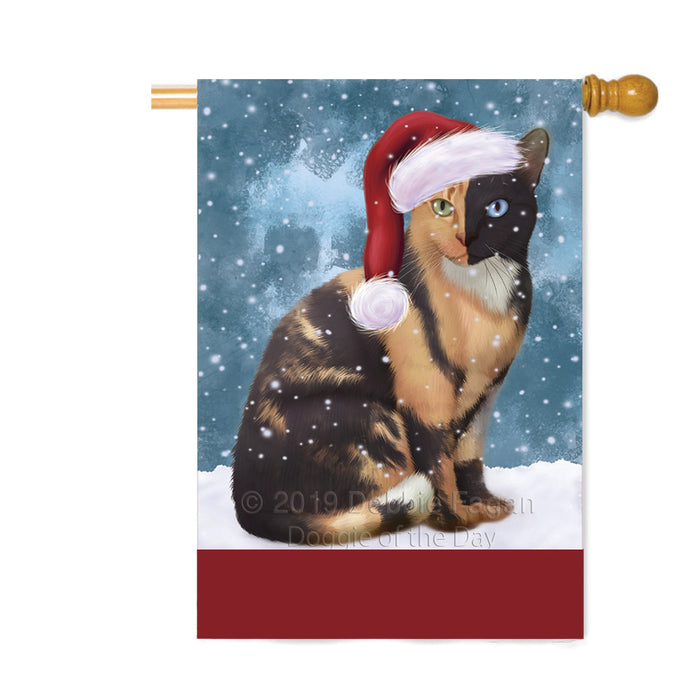 Personalized Let It Snow Happy Holidays Chimera Cat Custom House Flag FLG-DOTD-A62374