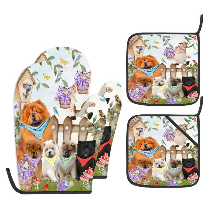 Chow Chow Oven Mitts and Pot Holder Set, Kitchen Gloves for Cooking with Potholders, Explore a Variety of Designs, Personalized, Custom, Dog Moms Gift
