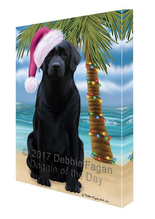 Christmas Happy Holidays Summer Time Labrador Beach Dog Print on Canvas Wall Art CVS1602