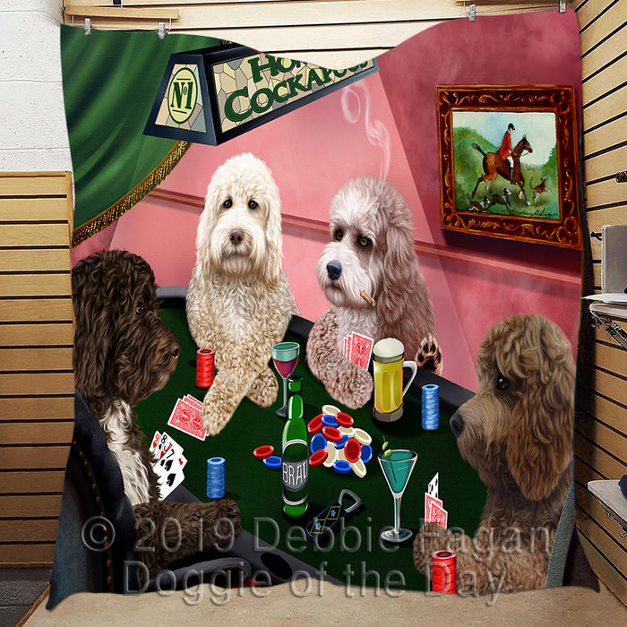 Home of  Cockapoo Dogs Playing Poker Quilt