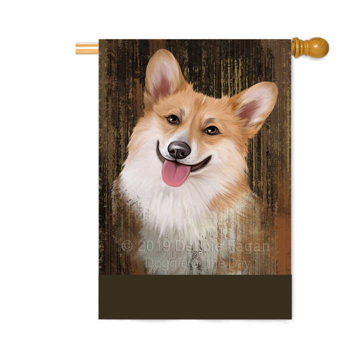 Personalized Rustic Corgi Dog Custom House Flag FLG64578