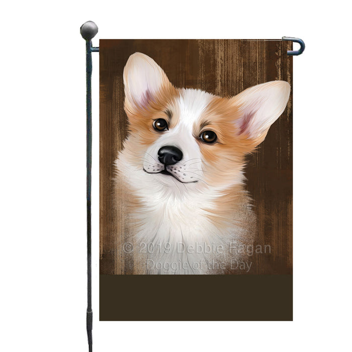 Personalized Rustic Corgi Dog Custom Garden Flag GFLG63504