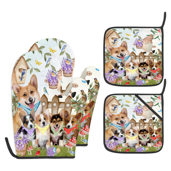 Corgi Oven Mitts and Pot Holder Set, Kitchen Gloves for Cooking with Potholders, Explore a Variety of Custom Designs, Personalized, Pet & Dog Gifts