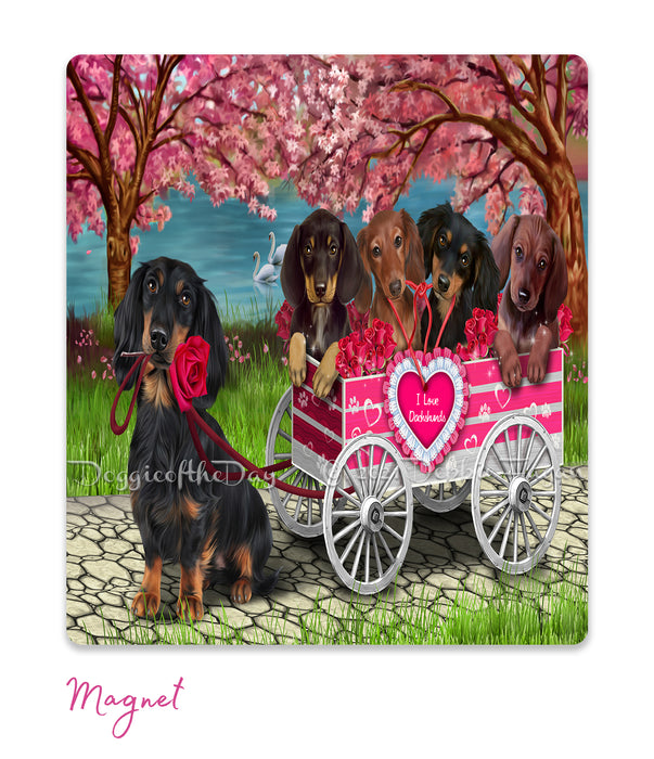 Mother's Day Gift Basket Dachshund Dogs Blanket, Pillow, Coasters, Magnet, Coffee Mug and Ornament