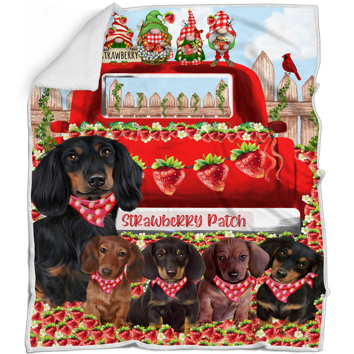 Dachshund Bed Blanket, Explore a Variety of Designs, Custom, Soft and Cozy, Personalized, Throw Woven, Fleece and Sherpa, Gift for Pet and Dog Lovers