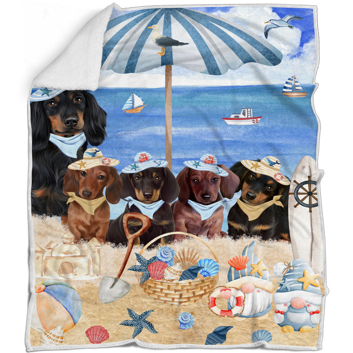 Dachshund Bed Blanket, Explore a Variety of Designs, Custom, Soft and Cozy, Personalized, Throw Woven, Fleece and Sherpa, Gift for Pet and Dog Lovers
