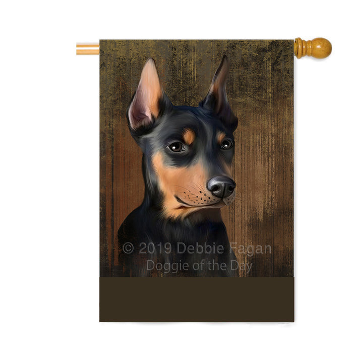 Personalized Rustic Doberman Pincher Dog Custom House Flag FLG64589