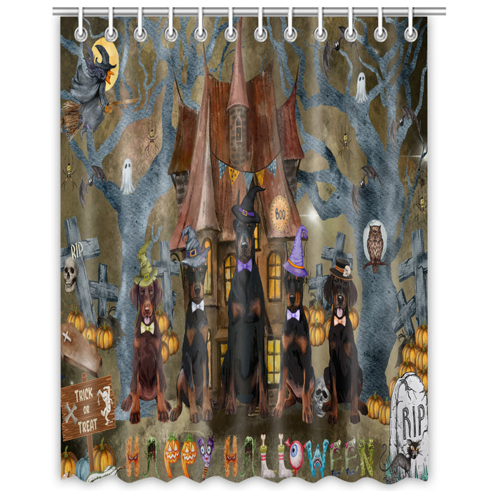 Doberman Pinscher Shower Curtain, Explore a Variety of Custom Designs, Personalized, Waterproof Bathtub Curtains with Hooks for Bathroom, Gift for Dog and Pet Lovers