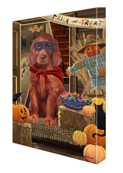 Enter at Own Risk Trick or Treat Halloween Irish Setter Dog Canvas Print Wall Art Décor CVS96290