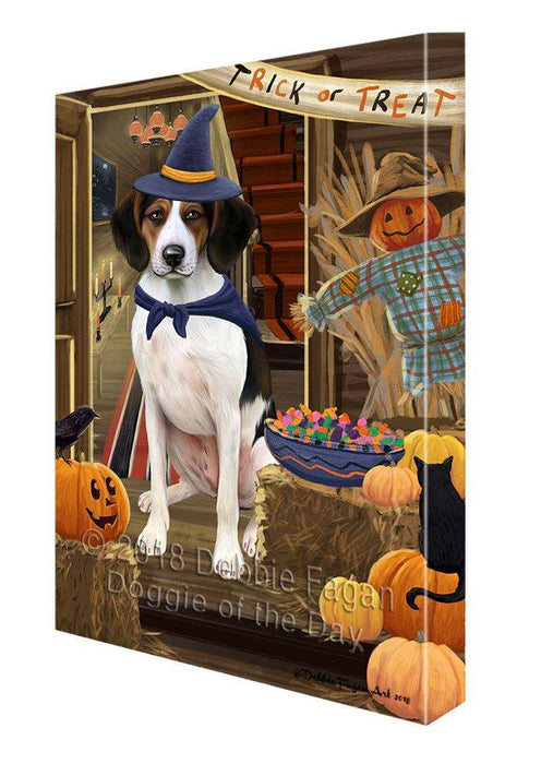 Enter at Own Risk Trick or Treat Halloween Treeing Walker Coonhound Dog Canvas Print Wall Art Décor CVS97676