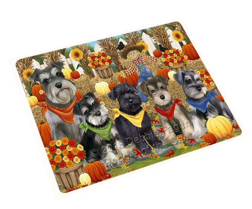 Fall Festive Gathering Schnauzers Dog with Pumpkins Cutting Board C56427