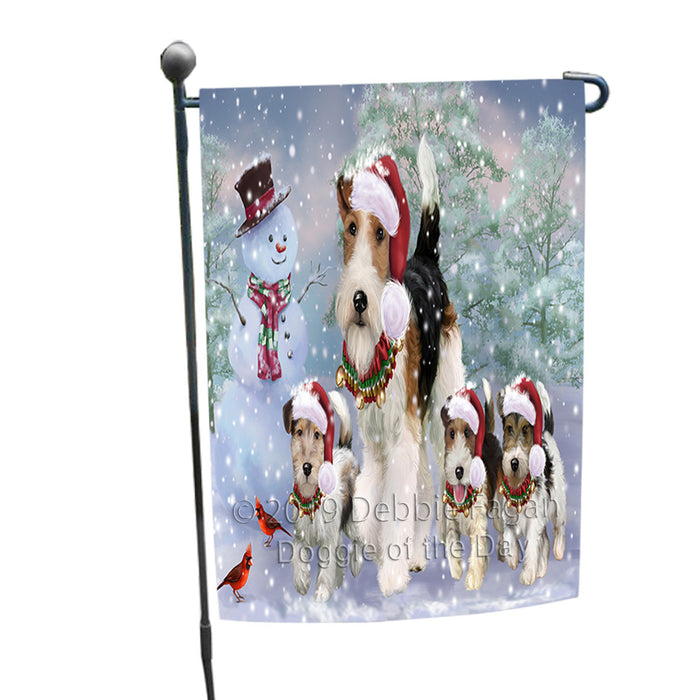 Christmas Running Family Fox Terrier Dogs Garden Flag GFLG66063