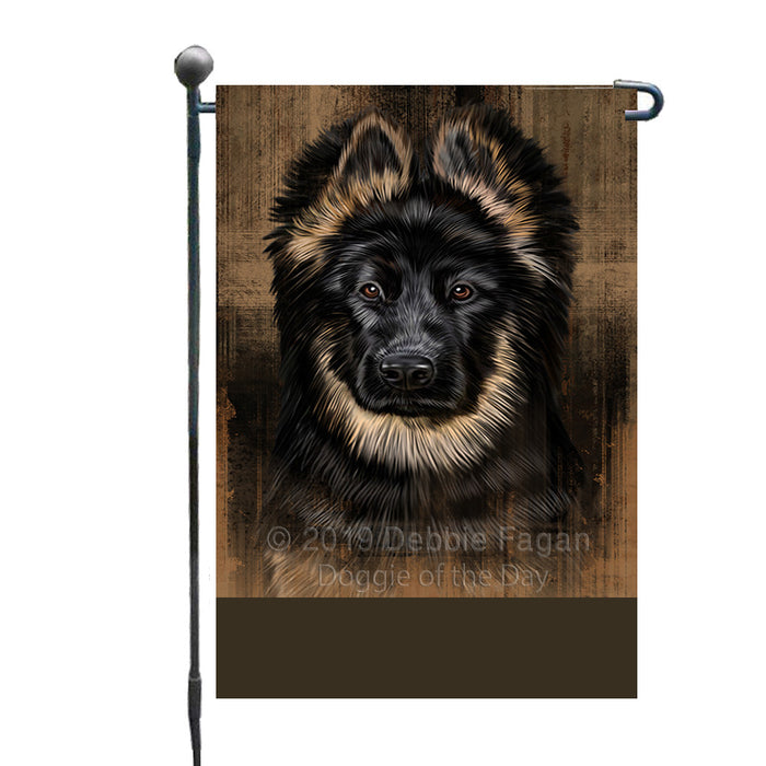 Personalized Rustic German Shepherd Dog Custom Garden Flag GFLG63520