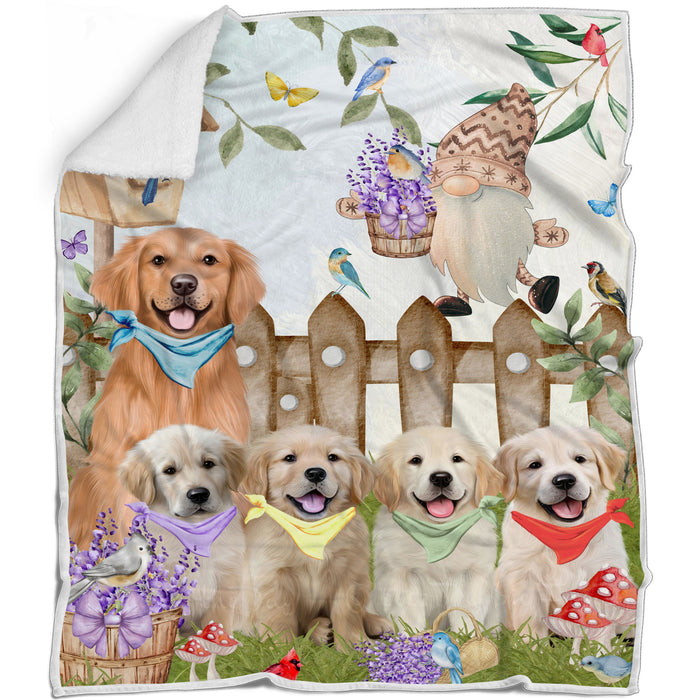 Golden Retriever Bed Blanket, Explore a Variety of Designs, Personalized, Throw Sherpa, Fleece and Woven, Custom, Soft and Cozy, Dog Gift for Pet Lovers