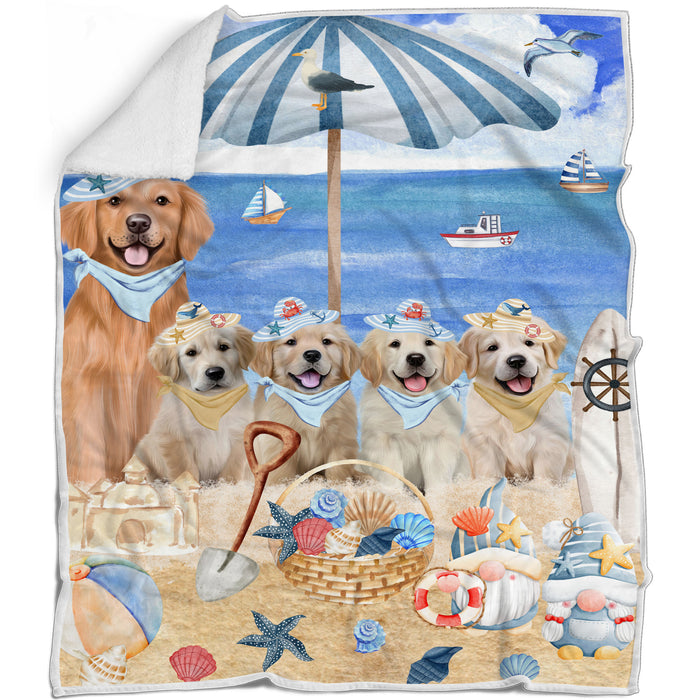 Golden Retriever Bed Blanket, Explore a Variety of Designs, Personalized, Throw Sherpa, Fleece and Woven, Custom, Soft and Cozy, Dog Gift for Pet Lovers