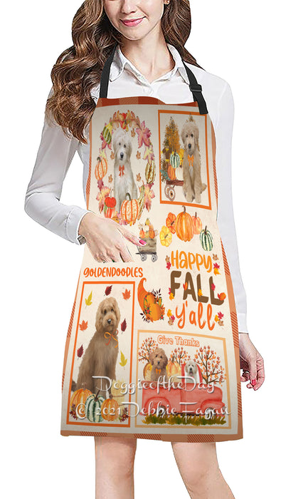 Happy Fall Y'all Pumpkin Goldendoodle Dogs Cooking Kitchen Adjustable Apron Apron49214