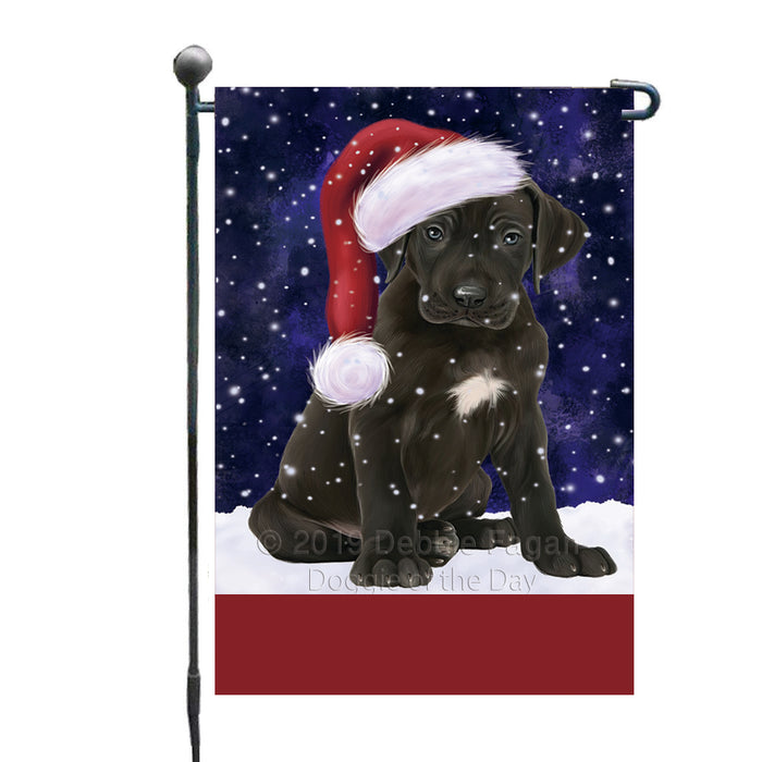 Personalized Let It Snow Happy Holidays Great Dane Dog Custom Garden Flags GFLG-DOTD-A62360