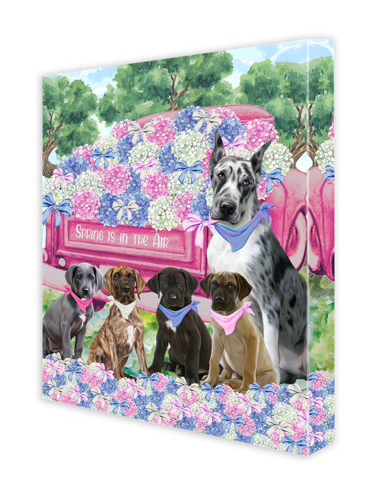 Great Dane Wall Art Canvas, Explore a Variety of Designs, Custom Digital Painting, Personalized, Ready to Hang Room Decor, Dog Gift for Pet Lovers