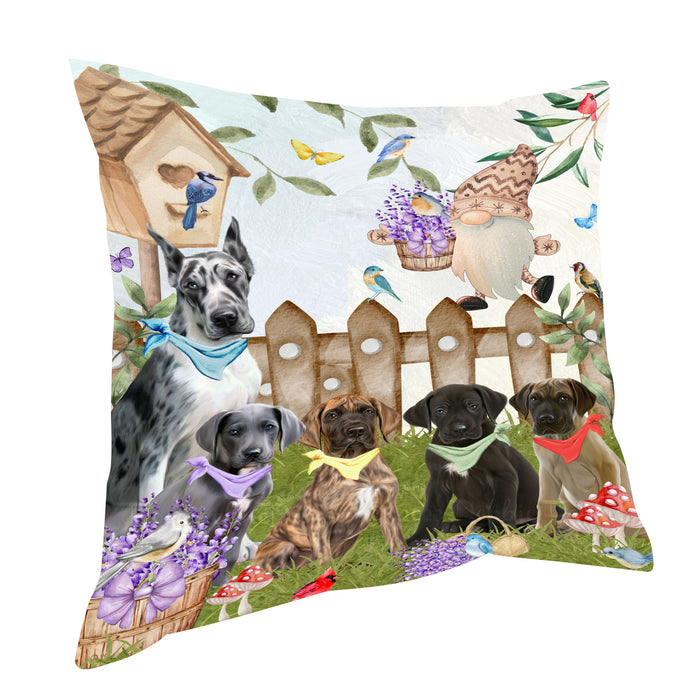Great Dane Throw Pillow: Explore a Variety of Designs, Custom, Cushion Pillows for Sofa Couch Bed, Personalized, Dog Lover's Gifts