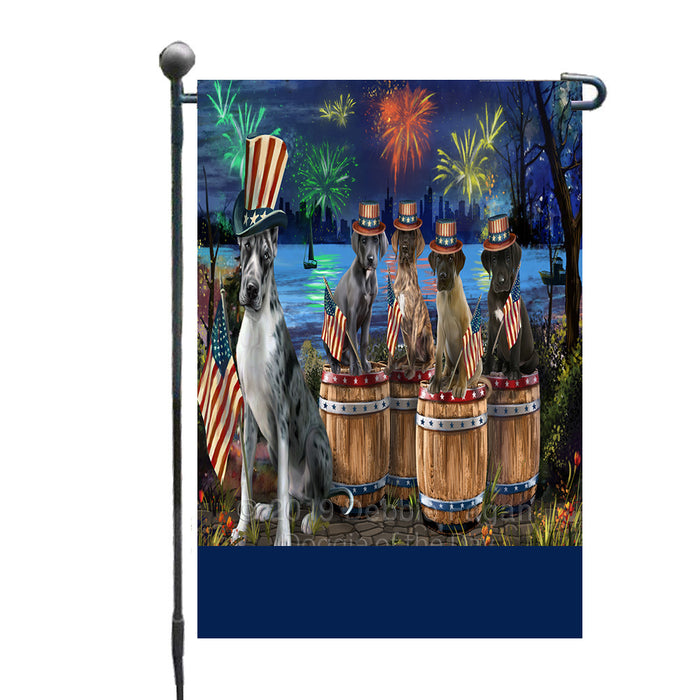 Personalized 4th of July Firework Great Dane Dogs Custom Garden Flags GFLG-DOTD-A57934