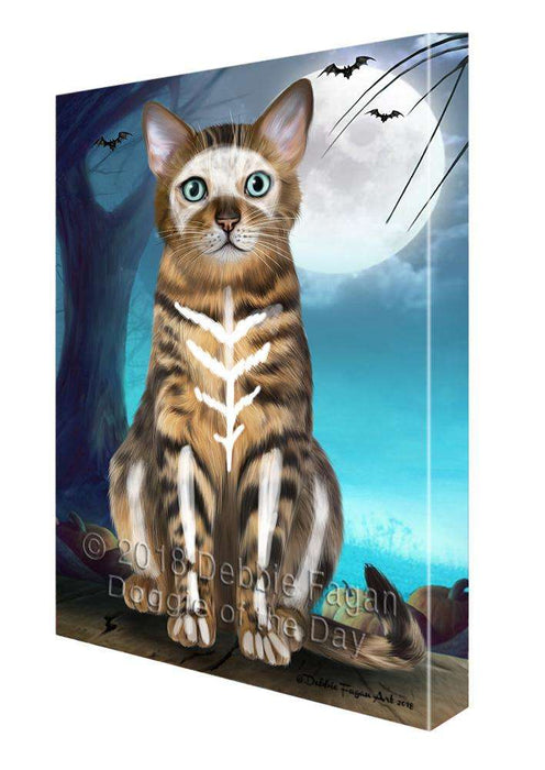 Happy Halloween Trick or Treat Bengal Cat Canvas Print Wall Art Décor CVS109484