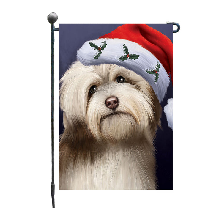 Christmas Santa Hat Havanese Dog Garden Flags Outdoor Decor for Homes and Gardens Double Sided Garden Yard Spring Decorative Vertical Home Flags Garden Porch Lawn Flag for Decorations