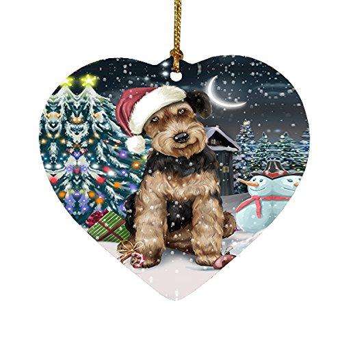 Have a Holly Jolly Airedale Dog Christmas Heart Ornament POR1777