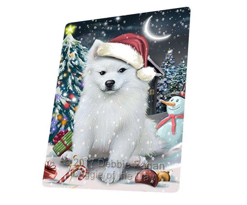 Have A Holly Jolly Christmas American Eskimo Dog In Holiday Background Magnet Mini (3.5" x 2") d176