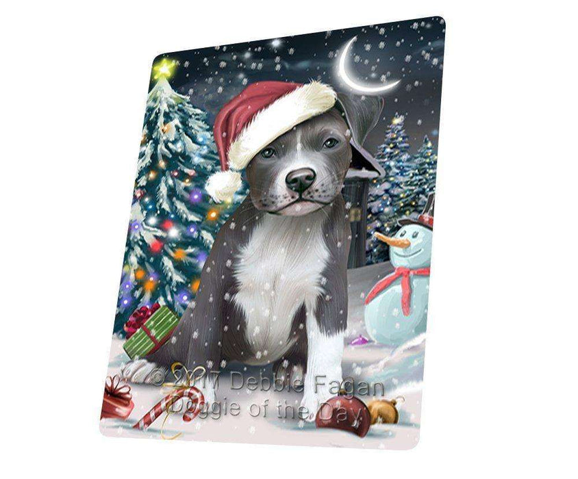 Have A Holly Jolly Christmas Pit Bull Dog In Holiday Background Magnet Mini (3.5" x 2") D108