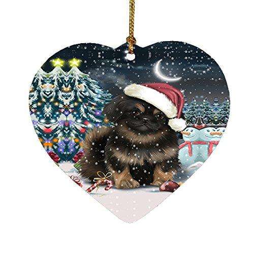 Have a Holly Jolly Pekingese Dog Christmas Heart Ornament POR1966