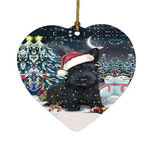 Have a Holly Jolly Scottish Terrier Dog Christmas Heart Ornament POR1934