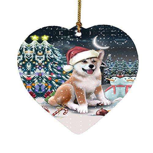 Have a Holly Jolly Shiba Inu Dog Christmas Heart Ornament POR1979