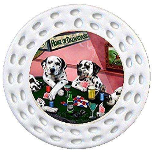 Home of Dalmatian Christmas Holiday Ornament 4 Dogs Playing Poker